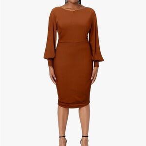 MIROL Women's Long Puff Sleeve Ribbed Knit Oversized Pullover Sweater Dress